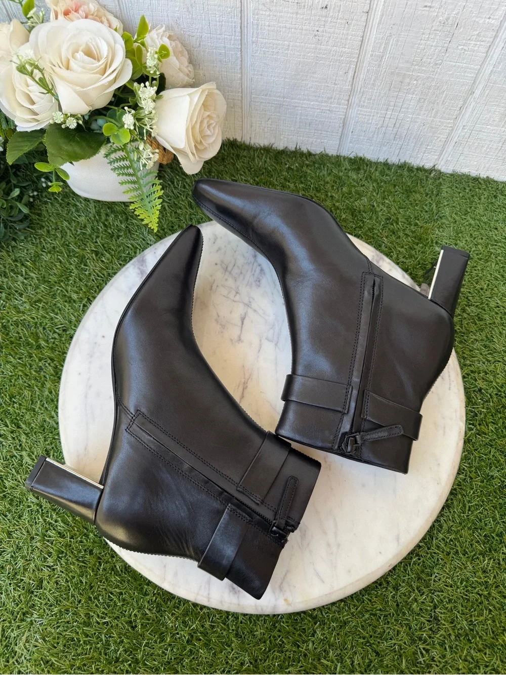 Tory Burch Georgia Ankle Boot 55mm in black Women's with Logo Plaque size 6 $500